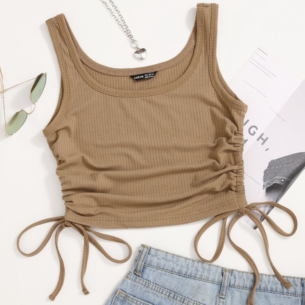 Beige Cami Shein Tank Top with ties